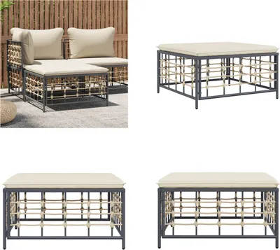 Obrázok produktu pre vidaXL Záhradná stolička s béžovým vankúšom Poly Rattan - Záhradná stolička - Podnožka - Podnožka - Podnožka