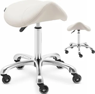 Produktbild von Kosmetikhocker Sattelhocker auf Rollen York bis 150 kg beige