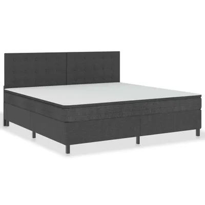 Immagine prodotto di Box spring letto in tessuto grigio scuro 200x200 cm