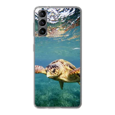 Produktbild von MuchoWow® Handyhülle Schutzhülle Hülle für Samsung Galaxy S21 Schildkröte - Wasser - Blau Silikon Softcase Handy Hülle - Softcase