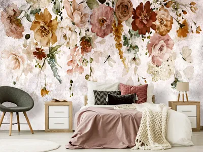 Produktbild von Vlies Fototapete Blumen 400x280 cm Tapeten Wandtapete XXL Natur Blätter Botanik bunt b-C-0998-a-a