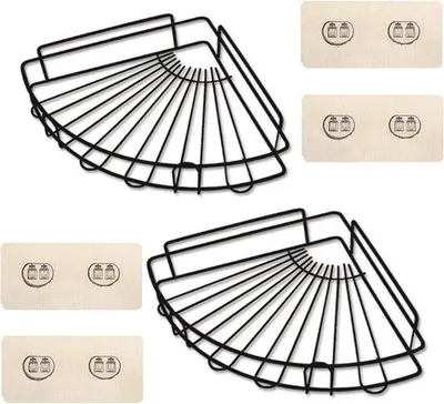 Produktbild von Eckregal für Badezimmer und Küche, Holz, weiß