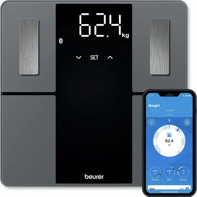Immagine prodotto di beurer 76011 Körperanalysewaage BF 500 Super Black Edition schwarz für max. 180,0 kg