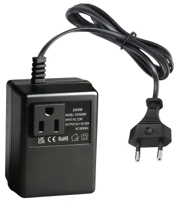Produktbild von Reisestecker, Spannungswandler, 200 W, EU-zu-US-Adapter