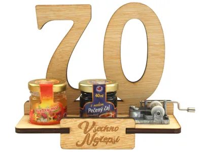 Obrázok produktu pre Darčekový stojan 70 rokov s verklíkom CZ