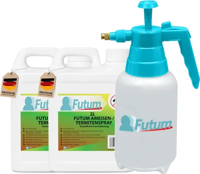Produktbild von Futum 2x2L+2L Sprüher Ameisenspray | Biozdfreies Ameisenmittel | auf Wasserbasis gegen Ameisen, Termiten, Larven & Eier