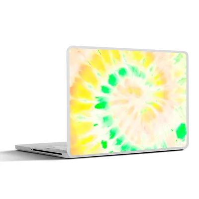 Produktbild von MuchoWow® Laptop Aufkleber Sticker Cover Krawattenfärbung - Gelb - Grün 25x18 cm - Laptop-Deko