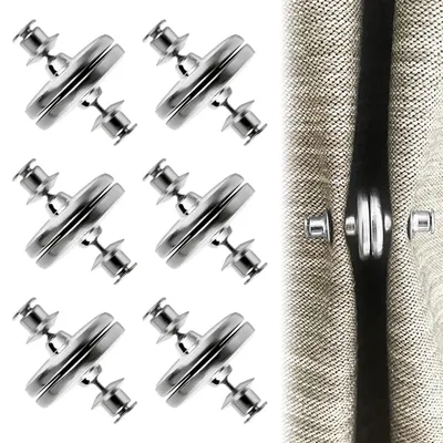 Produktbild von Magnetische Gardinen-Raffhalter - 12-teiliges Set nahtlose magnetische Druckknöpfe - Vorhangbefestigung - Rund doppelseitig