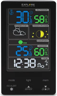 Obrázok produktu pre Explore Scientific WSC-4009 Digitálna meteorologická stanica Black LCD AC