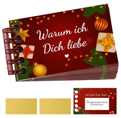 Immagine prodotto di Rubbelbuch "Warum ich Dich liebe" 24 Seiten personalisierbar Geschenk für Partner Jahrestag Romantik