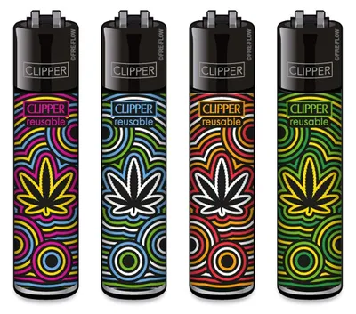 Produktbild von Clipper® Feuerzeuge 4er Set : Circle Leaf