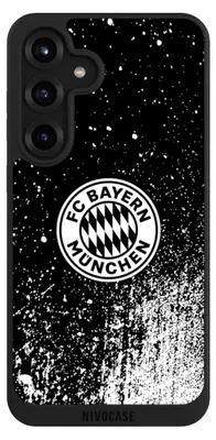 Produktbild von NIVOCASE Handyhülle für Samsung Galaxy S25+  Hülle NIVOpure Case Schwarz FC Bayern München FCB Offizielles Lizenzprodukt