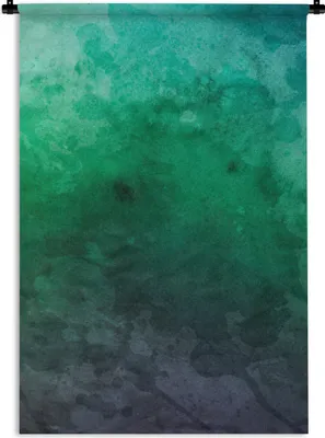 Produktbild von MuchoWow® Wandteppich Wandbehang Aquarell - Grün - Blau 60x90 cm Tapisserie Dekoration Wandtuch - Foto-Teppich - Abwaschbar