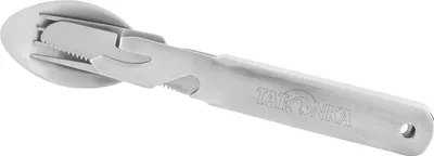 Produktbild von 2 (4-teilig) - Campingbesteck aus rostfreiem Stahl bestehend aus Messer, Gabel, Löffel und Dosenöffner