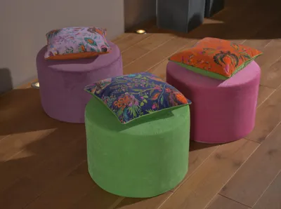 Produktbild von H.O.C.K. Versatil Hocker rund Pouf ø60x40cm Uni orange col. 33
