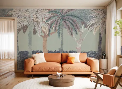 Produktbild von Digitaldruck Vlies Fototapete - Patterned Palms - Größe 400 x 250 cm