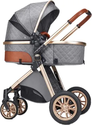 Produktbild von Kinderwagen 3-in-1 – Luxus Kombikinderwagen – Buggy & Sportwagen – Multifunktional & faltbar – Inkl. Autositz – Grau