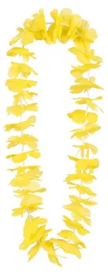 Image de Collier de fleurs hawaïen "Ohana" pour le costume des mers du Sud | Jaune