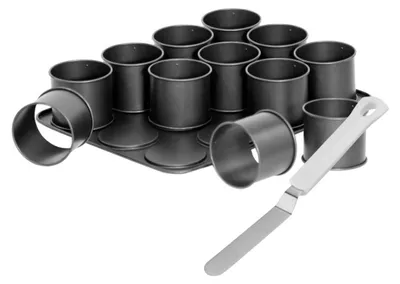 Produktbild von ZENKER Mini-Kuchenbackblech und Zuckergussspatel – Schwarz Metallic