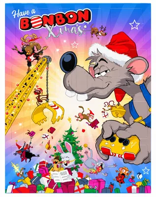 Produktbild von BonBon Adventskalender mit Lakritzbonbons, 390g, farbenfrohes Weihnachtsdesign