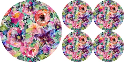 Zdjęcie produktu dla Bertoni podkładki na stół 4+1 | Eleganckie i trwałe wykonane z filcu - FLORA