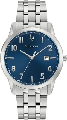 Produktbild von Bulova 96B475 Herrenuhr Classic Quarz Stahl/Blau