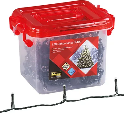 Produktbild von Idena LED Lichterkette Warmweiß mit 8h Timer, Innen-& Außen in Box 240 LED - 21,0 m