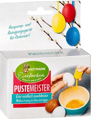 Produktbild von Heitmann Eierfarben Pustemeister Osterdeko Ostereier Eier Pumpe auspusten Set