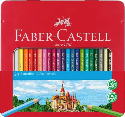 Immagine prodotto di Matita colorata esagonale Faber-Castell - astuccio in metallo da 24 pezzi