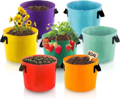 Immagine prodotto di Omgoods - Set di 7 sacchi di coltivazione non tessuti per piante, con maniglie