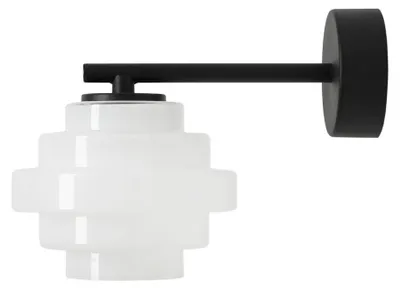 Produktbild von Wandleuchte Metall Glas G9 H: 16 cm Schwarz Weiß Modern