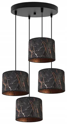 Produktbild von Kronleuchter Pendelleuchte mit Kupfer Muster – Moderne Hängelampe mit Lampenschirm, Deckenlampe für Wohnzimmer und Esszimmer
