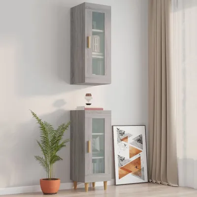 Image de vidaXL Armoire suspendue Gris Sonoma 34,5x34x90 cm