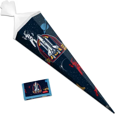Produktbild von itenga Schultüte 85cm mit Brustbeutel Set WELTRAUM