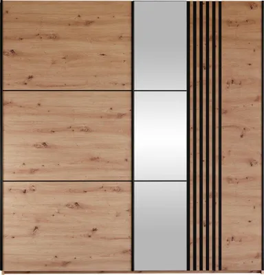 Produktbild von MIRJAN24 Kleiderschrank Sintra 203, Schlafzimmer, Schiebetüren, mit Kleiderstange, Modern, Garderobenschrank (Farbe: Artisan Eiche / Artisan Eiche + Schwarz)