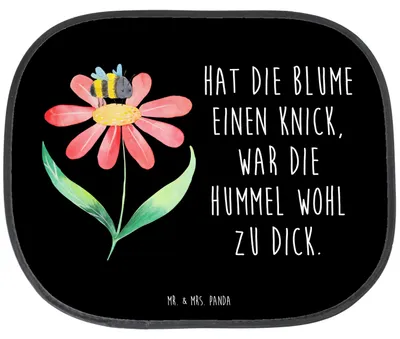 Produktbild von Mr. & Mrs. Panda Auto Sonnenblende Hummel Blume - Schwarz - Geschenk, Autosonnenschutz, Natur, autofenster sonnenschutz, Hummeln, Lustige Sprüche, Wespe, Biene
