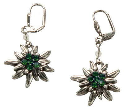 Produktbild von Alpenflüstern Trachten-Ohrhänger Strass-Edelweiß - Damen-Trachtenschmuck, Tracht