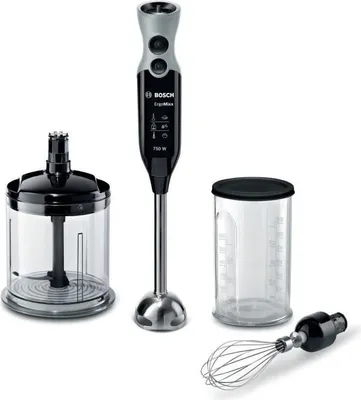 Image de Mixeur Plongeant BOSCH ErgoMixx MSM67160, 750 W, Mini-hachoir et fouet inclus, Noir