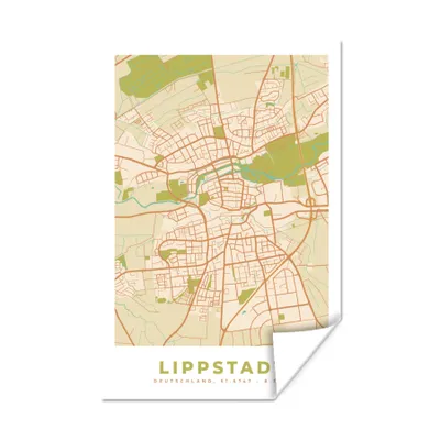 Produktbild von MuchoWow® Poster Karte - Jahrgang - Lippstadt - Karte 120x180 cm - Kunstposter