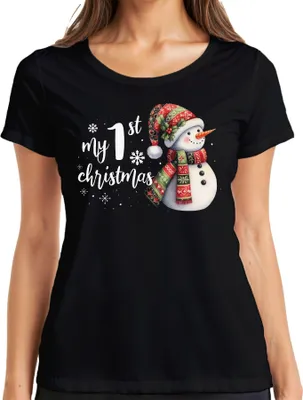 Produktbild von My 1st christmas erste Weihnachten - Weihnachtsgeschenk Christmas Damen T-Shirt, Schwarz, XL