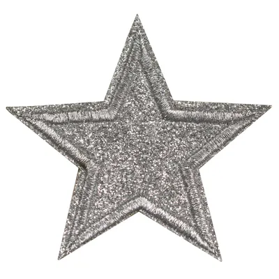 Produktbild von 3 Glitzer Stern Aufbügler 65mm Aufnäher Applikationen Zierapplikation, Farbe wählbar
