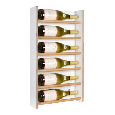 Produktbild von Wand-Weinregal WINE6 aus Birken Holz, Weiß