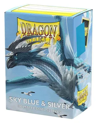 Obrázok produktu pre Dvojité obaly na karty Dragon Shield v matnej modrej a striebornej farbe (100 ks)
