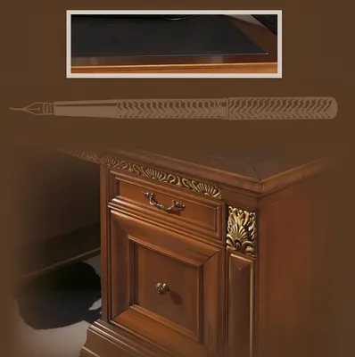 Produktbild von Büroeinrichtung Arbeitszimmer Chef 2tlg. Set Schreibtisch + Aktenschrank Tisch