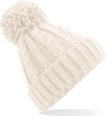 Image de Beechfield B480 | Bonnet femme Cable Knit Melange Beanie - Couleur : Oatmeal - Taille : One Size