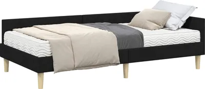 Immagine prodotto di vidaXL Letto angolare con materasso 2 pezzi Tessuto verde