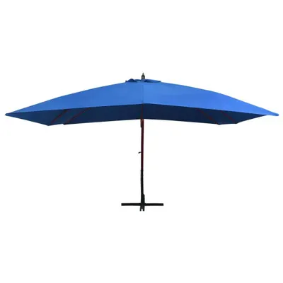 Immagine prodotto di vidaXL Ombrello semaforo con palo in legno 400x300 cm Blu