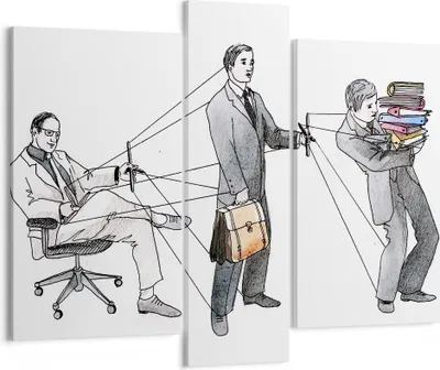 Produktbild von Bild auf Leinwand - Leinwandbild - Job Mensch mariniert Illustration - 95x80cm - Wand Bild - Wanddeko - Leinwanddruck - Bilder - Kunstdruck - Leinwand bilder - Wandkunst - CB95x80-3054