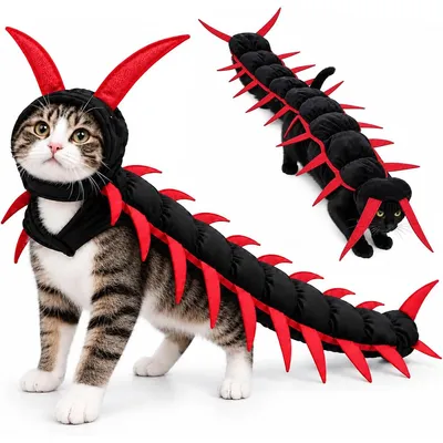 Produktbild von Katzenkostüm, Halloween Katzenkostüm, Haustier Kostüm, Tausendfüßler Kostüm, Katze Verkleidung, Tierkostüm, Party Zubehör