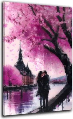 Produktbild von Wandbild Leinwandbild Liebespaar, Beautiful Paris Kunstdruck XXL Wanddeko: 100x150x4cm